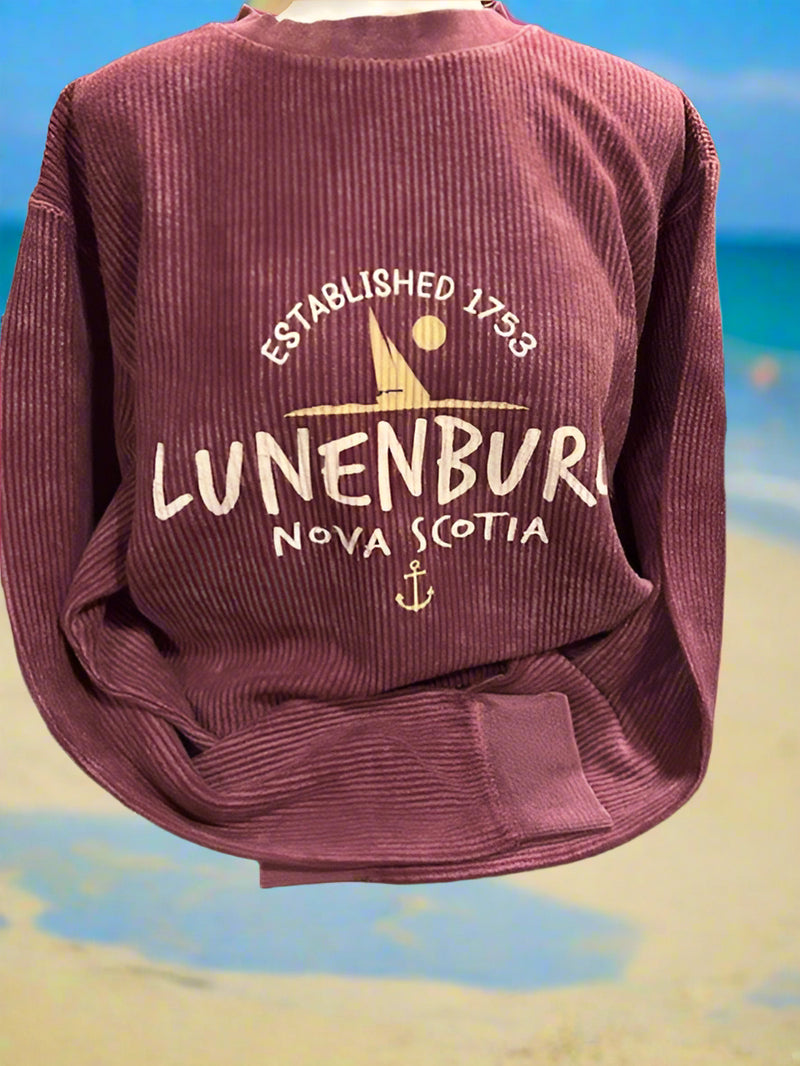 Dijon Sailboat Corded Crewneck Sweatshirt