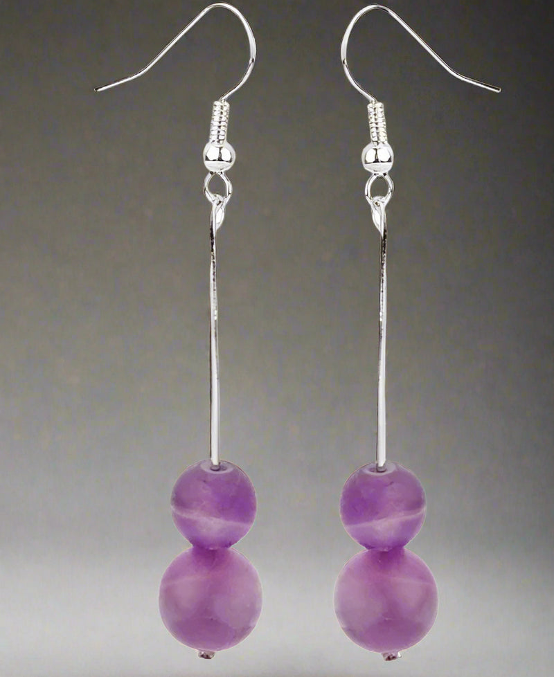 Stacked Sphere Earing- Purple