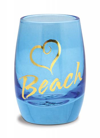 Mini wine shot glass - I love the beach
